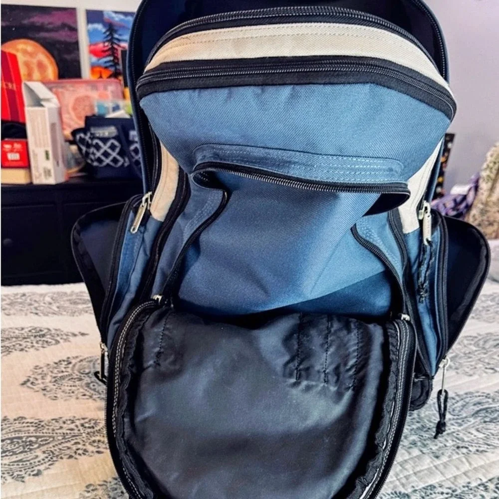 Sports Plus‎ Olympia Rolling Backpack Wheeled Bookbag Blue Gray